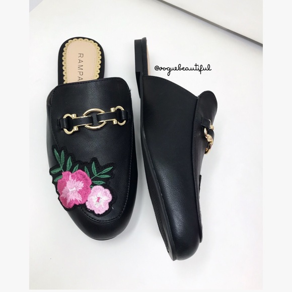 NWB Rampage Dacey Embroidered Mules - Picture 3 of 5